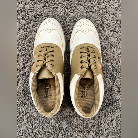 Footjoy GreenJoys Womens Size 8M Wingtip Golf Shoes White Brown Style 48868 - Picture 10 of 10